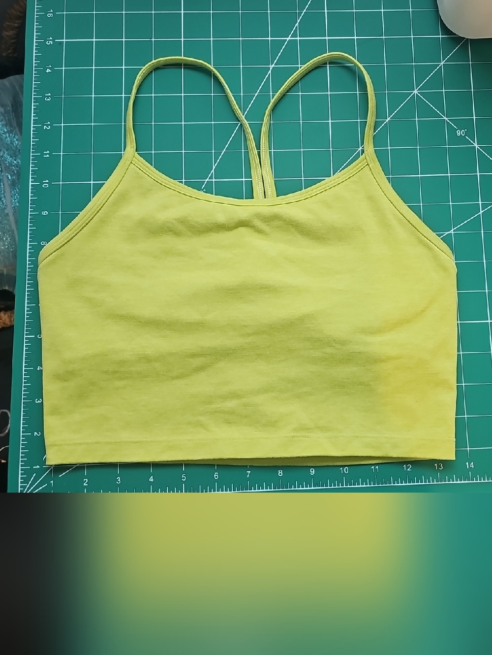 American Eagle AE Offline Lime Green Thin-Strap Crop Tank Small